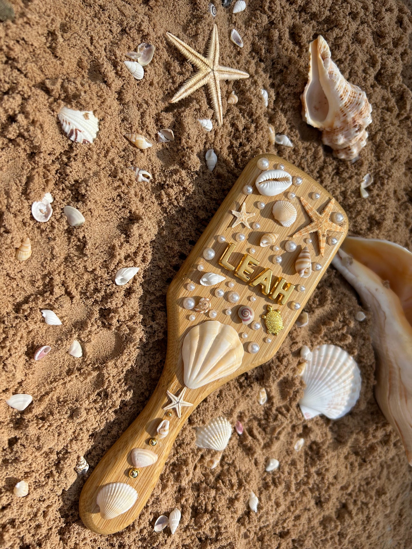 Mermaid hair brush customisable ￼name