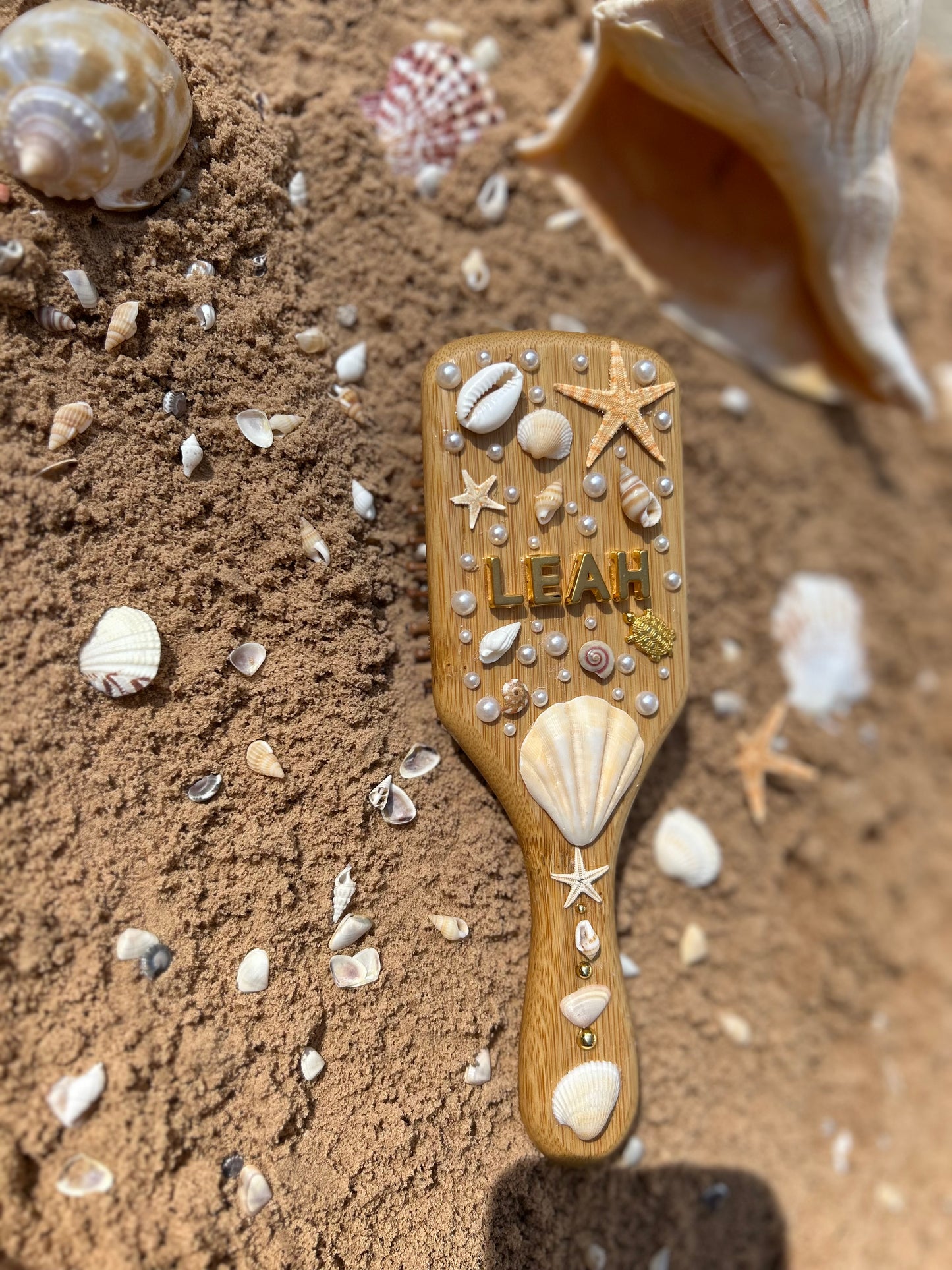 Mermaid hair brush customisable ￼name